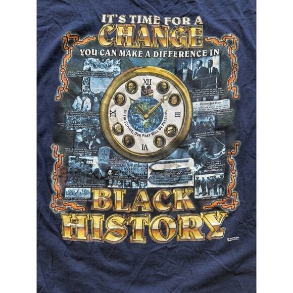 Vintage Y2K Black History 365 T-Shirt Double Sided Rap Hip Hop Tee Sz 3XL - Picture 9 of 10